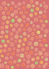 abstract red flower pattern