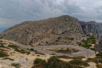 Serpentinenstrasse zum Cap Formentor, Mallorca, Spanien