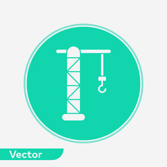 Tower crane vector icon sign symbol