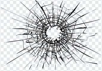 Broken glass, cracks, bullet marks on glass. High resolution. Texture glass with black hole. You can easy change colors or sizes. Only commercial use