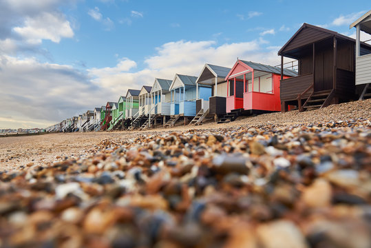 Colorful cottages on the beach in Southend