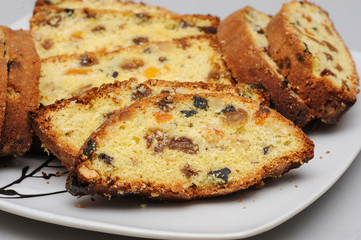 Healthy cookie with dry fruits. Macro shot of healthy cookie. Healthy food
