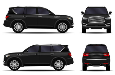 Fototapeta premium realistic SUV car. front view; side view; back view.