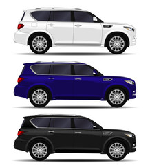 Fototapeta na wymiar realistic SUV car. cars set. side view.