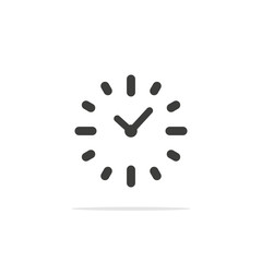 Monochrome vector illustration clock icon isolated on white background.