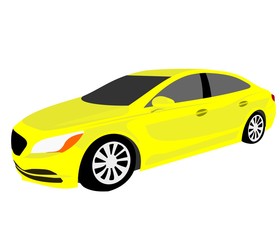 isolated yellow car
