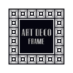 Obraz premium Vintage retro ornamental art deco border frame. Geometric ornate element for design