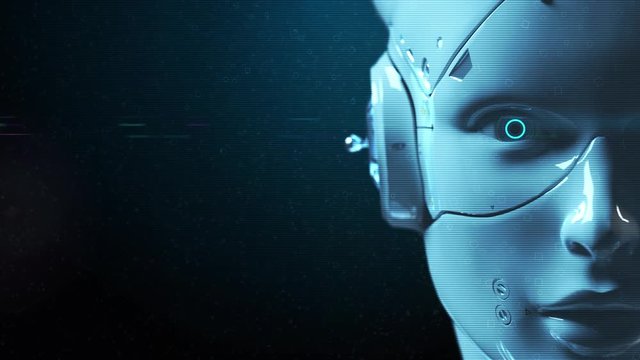 robot woman, sci-fi woman animation of the digital world of the future of neural networks and the artificial intelligence