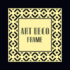 Vintage retro ornamental art deco border frame. Geometric ornate element for design