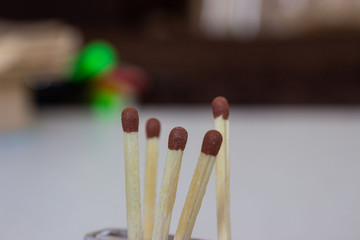 not a lighted match on a light background