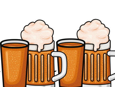 pattern beer with foam isolated icon
