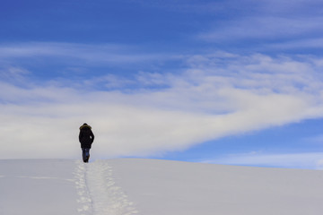 Woman on the Horizon - Snow and Sky