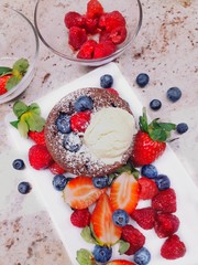Muffin with fresh fruits