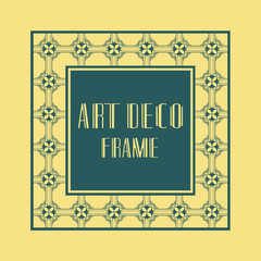 Vintage retro ornamental art deco border frame. Geometric ornate element for design