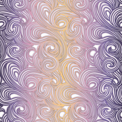 Abstract  seamless vector pattern. Vortex stripes pattern in delicate violet, pink pastel colors. Wallpaper design, textiles, postal packaging. 
