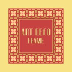 Vintage retro ornamental art deco border frame. Geometric ornate element for design