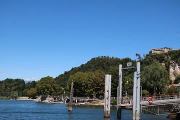 Pier in Angera at Lake Maggiore, Italy