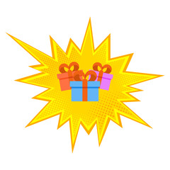 several gifts, different colors, super effect. amazing gift set, emotional pleasure gift, unusual presentation ideas