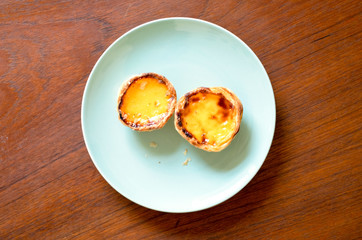 Authentic pastel de nata on a plate