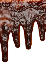 Pouring barbecue sauce