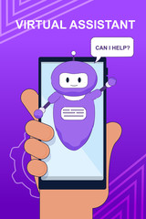 Banner with Chat Bot Virtual Assistant for Mobile