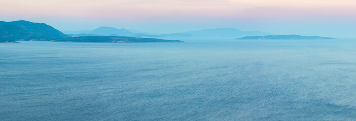 Fototapeta na wymiar Sunset Lefkas island shore, Greece