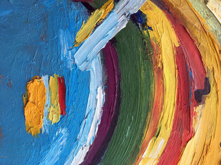 Pasty oil painting with real paint texture. Abstract contemporary art. Light painting abstract background. Modern expressionistic texture for creating the banner, poster, and other design.