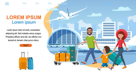 Airline Company Cartoon Vector Website Template