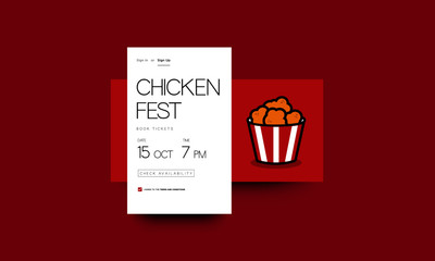 Fried Chicken Festival Ticket Booking App Interface Design