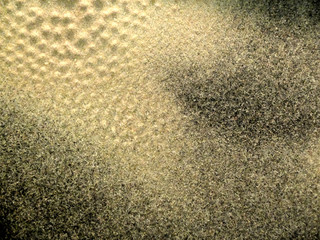 Fluffy sand produced by vibrating surface. Abstract background that looks like sand dunes from another planet.