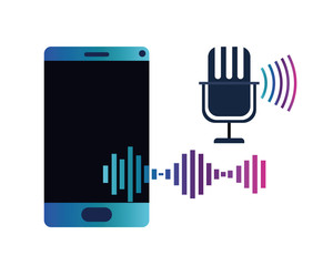 smartphone with voice assistant icon