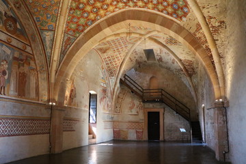 Inside of Castle Rocca d'Angera in Angera at Lake Maggiore, Italy
