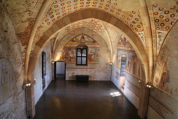 Fototapeta na wymiar Castle Rocca d'Angera in Angera at Lake Maggiore, Italy
