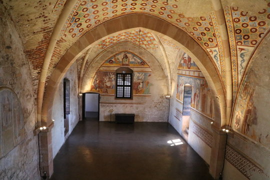 Castle Rocca d'Angera in Angera at Lake Maggiore, Italy
