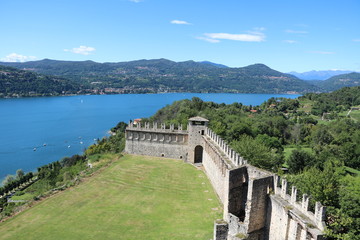 Castle Rocca d'Angera in Angera at Lake Maggiore, Italy