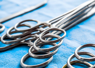 Some scissors for surgery in an operating theater, conceptual im