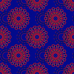 Vibrant circular seamless pattern