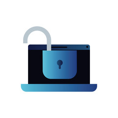 laptop with padlocked icon