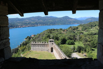 Castle Rocca d'Angera in Angera at Lake Maggiore, Italy