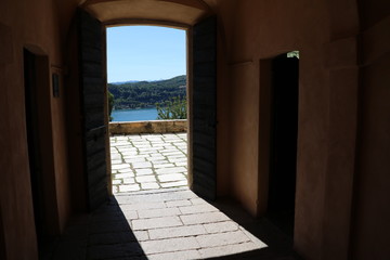 Castle Rocca d'Angera in Angera at Lake Maggiore, Italy