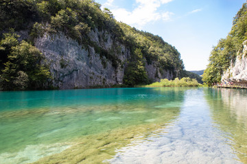 Fototapeta na wymiar turquoise waters of Plitvice Lakes National Park in Croatia