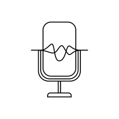 microphone with sound wave isolated icon