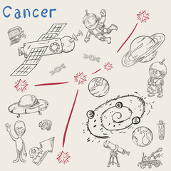 Obraz premium space coloring constellation_4_called with illustrations on science and science fiction themes