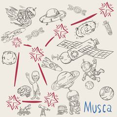 space coloring constellation_25_called with illustrations on science and science fiction themes