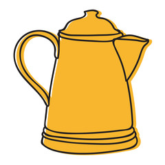 kitchen kettle hand drawn illustration