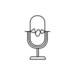 microphone with sound wave isolated icon