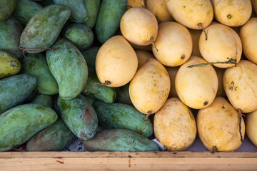 yellow ripe and fresh green mango for sale