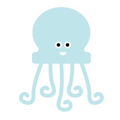 jellyfish flat color art illustration