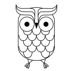 owl geometric black line illustration