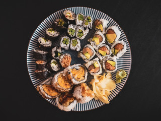 Sushi on plate